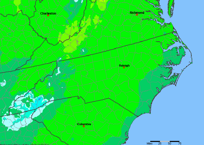 The State of North Carolina Yearly Average Precipitation